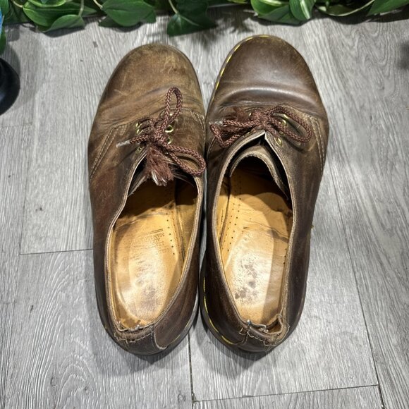 Dr Martens Vintage 1561 Made In England Oxfords Brown Leather Mens US 11 UK 10